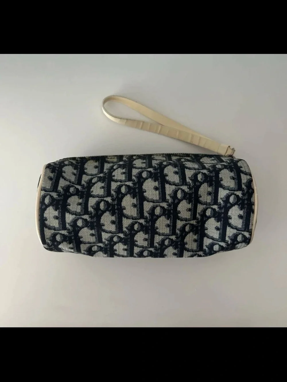 Dior Navy & Cream Monogram Zip Pouch